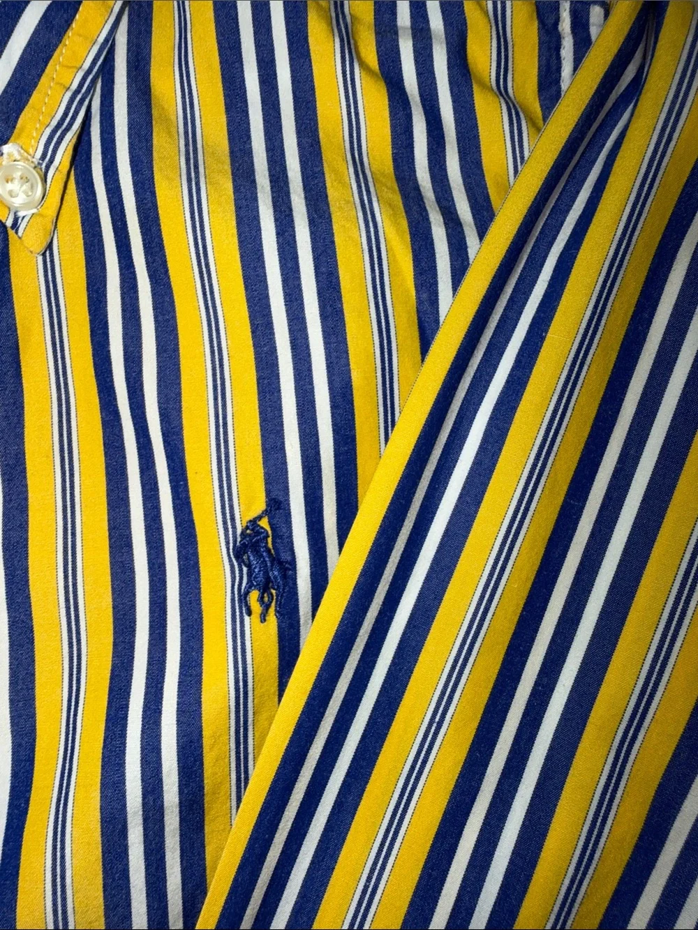 Ralph Lauren Yellow & Blue Striped Button-Down Shirt